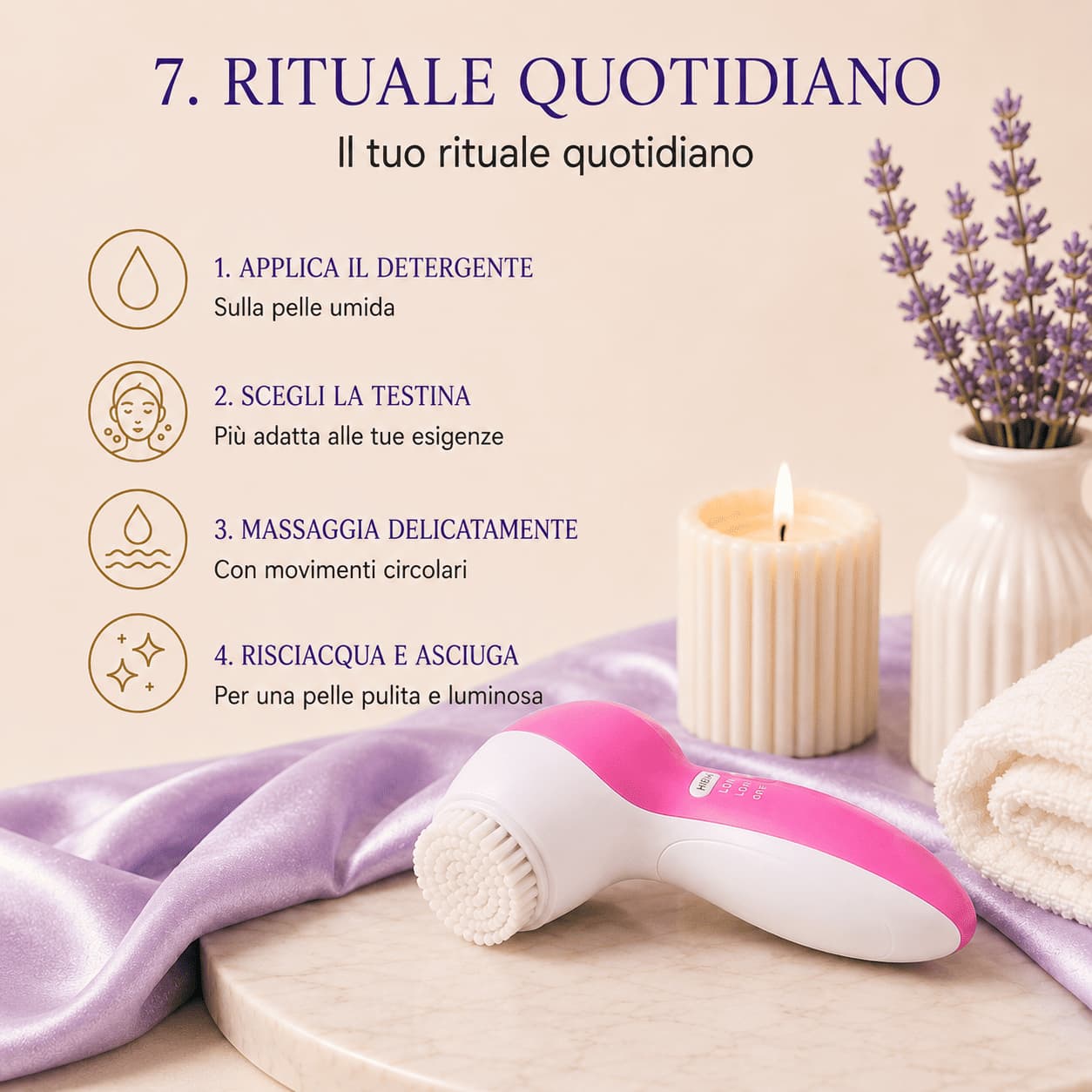 VIOLA™ Spazzola Rotante Pulizia & Massaggio Viso 5-in-1